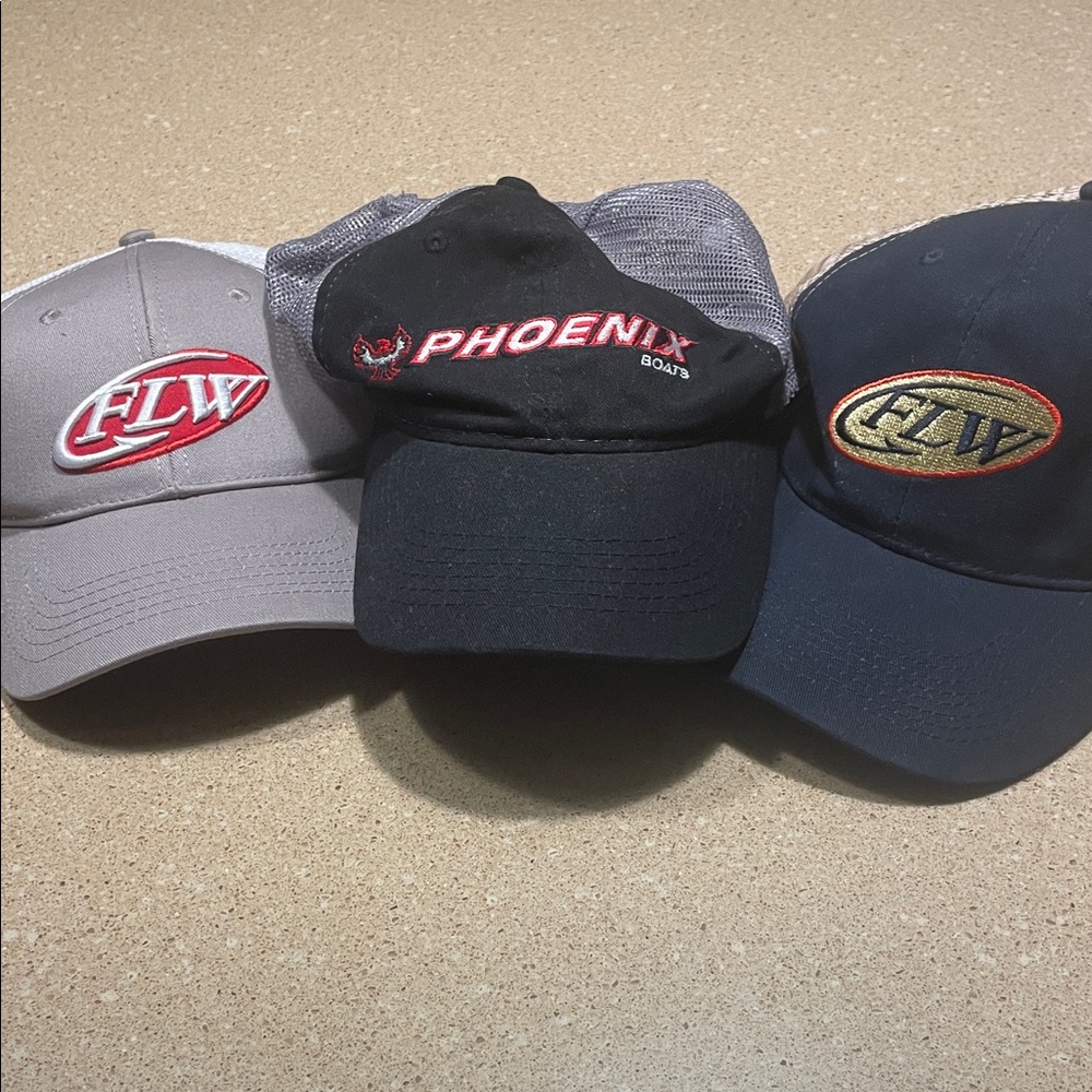 FLW and Phoenix Men's Caps - Black, Gray, and Navy